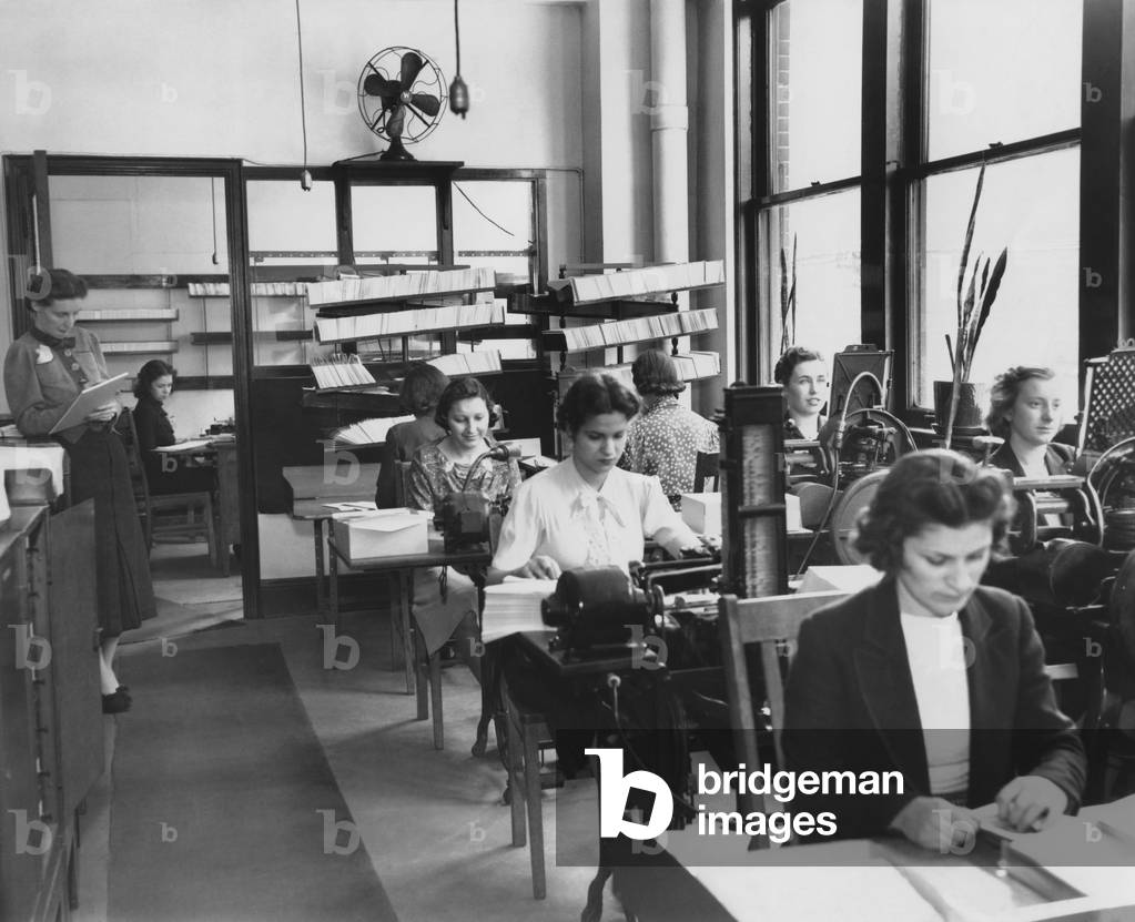 Factory workers on the job