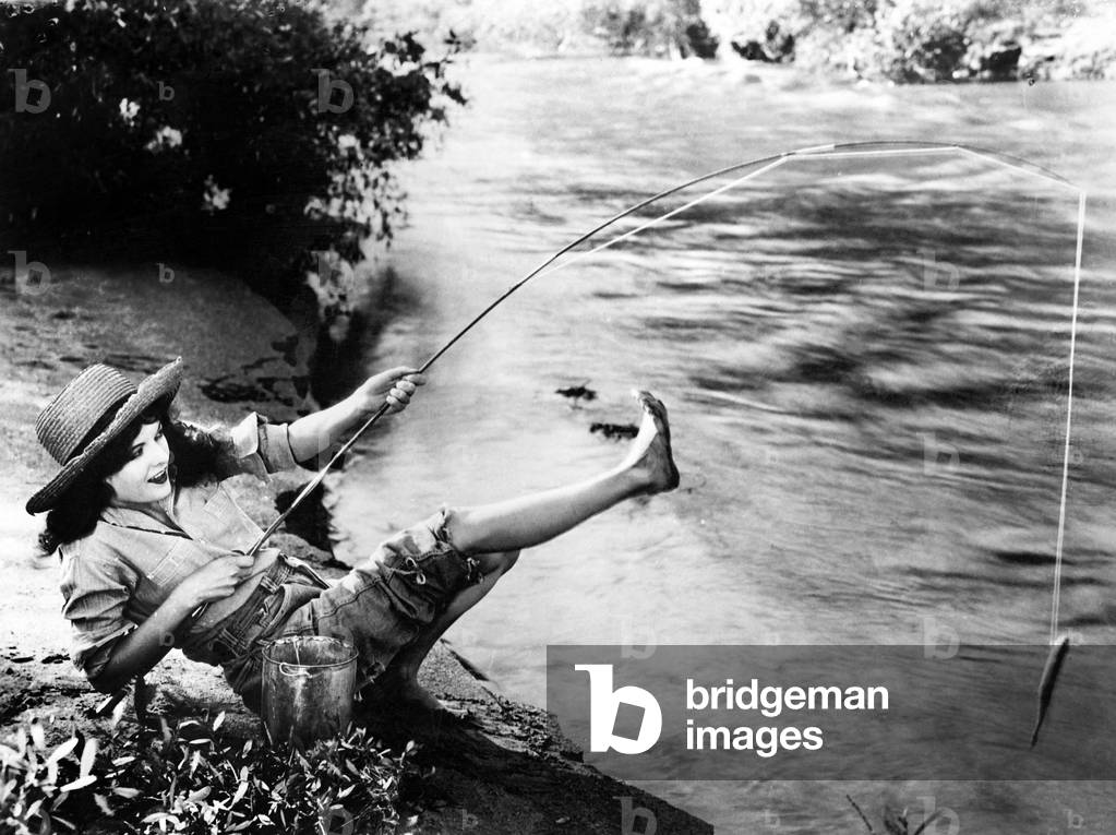 Woman Who Caught a Small Fish Falling Over Backwards