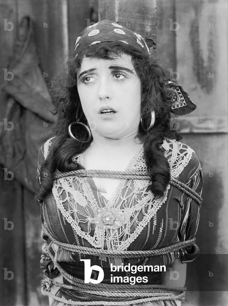 Young Woman Tide up and Looking in Distress