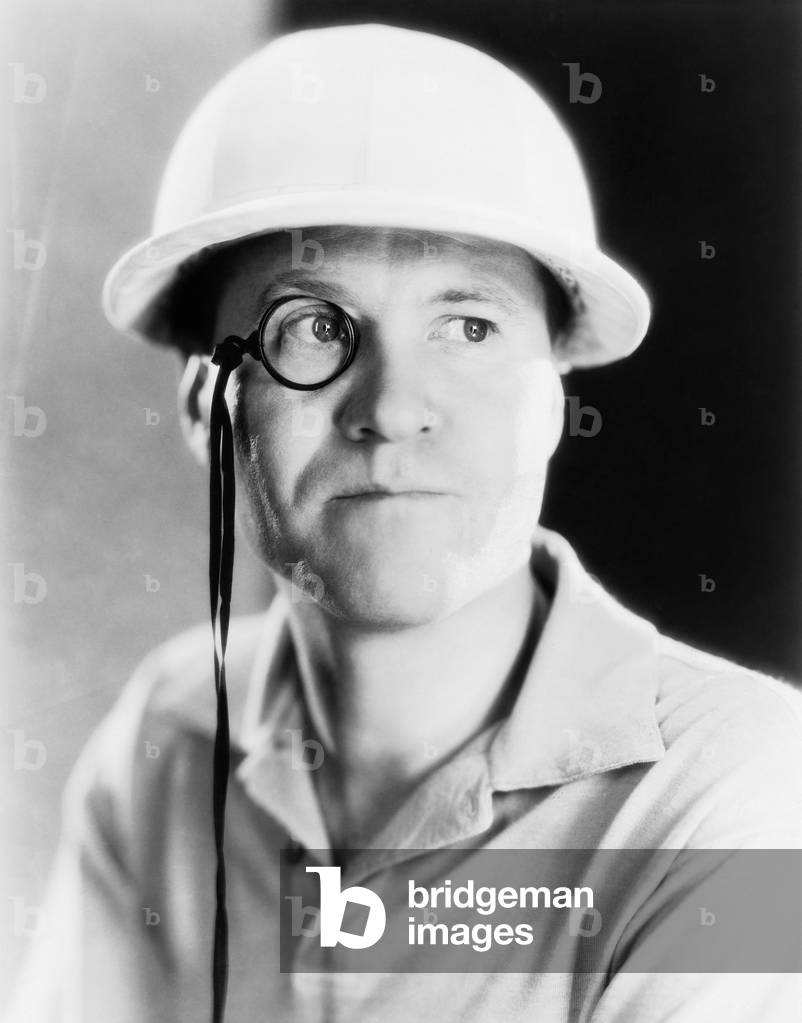 Portrait of Man with Monocle and Helmet