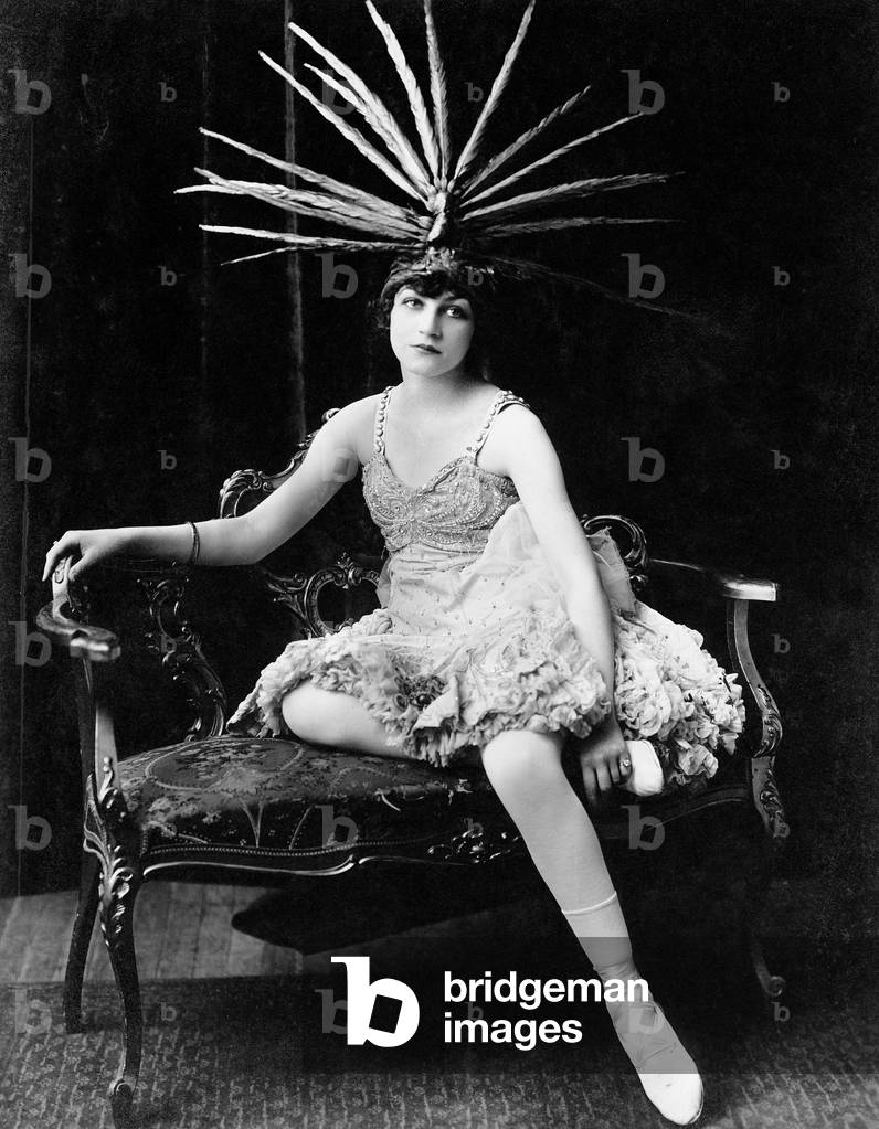 Portrait of Female Dancer with Feather Headdress