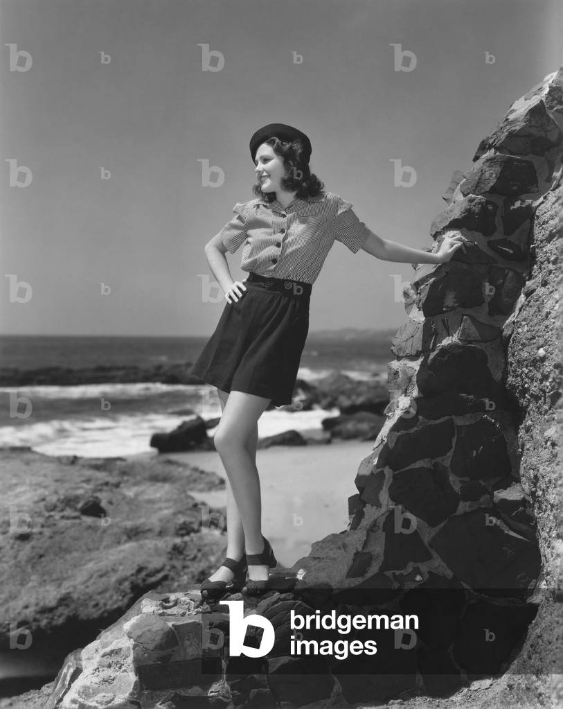 Posing at the seashore