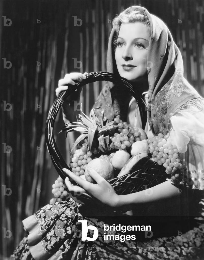 Portrait of Woman with Basket of Fruit