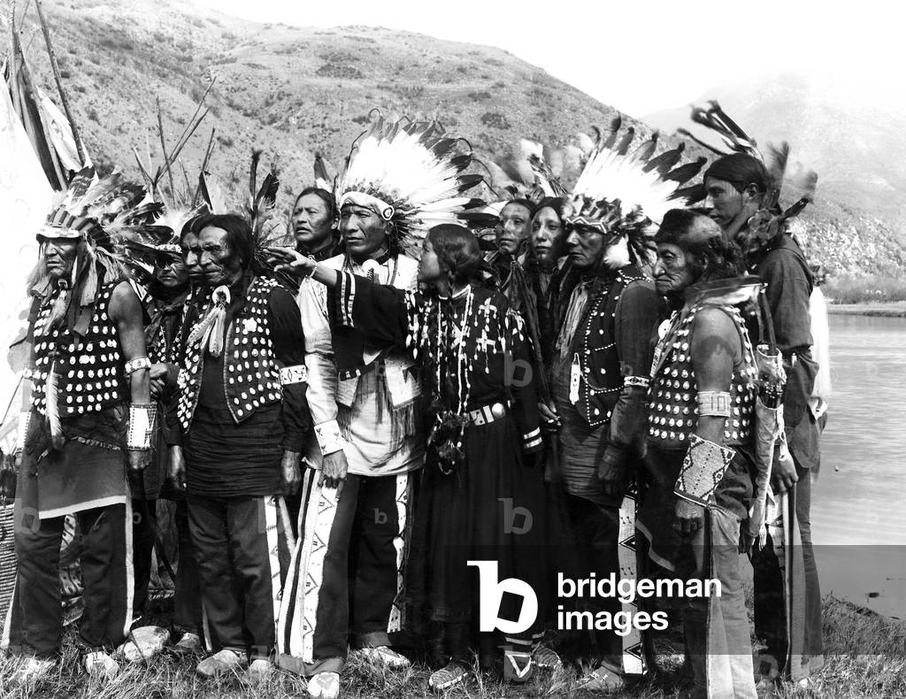 Group of Native Americans in Traditional Garb