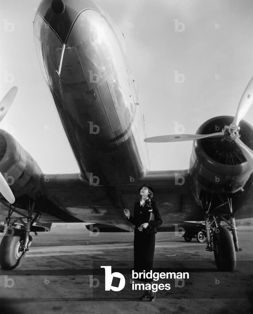 Woman with Huge Plane, USA, 1930s (photo)