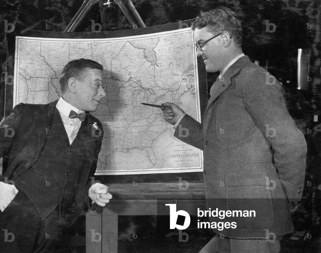 Businessmen with Us Map