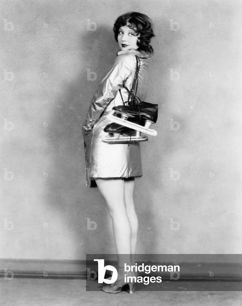 Profile of a Young Woman Carrying Ice-Skates on her Shoulders