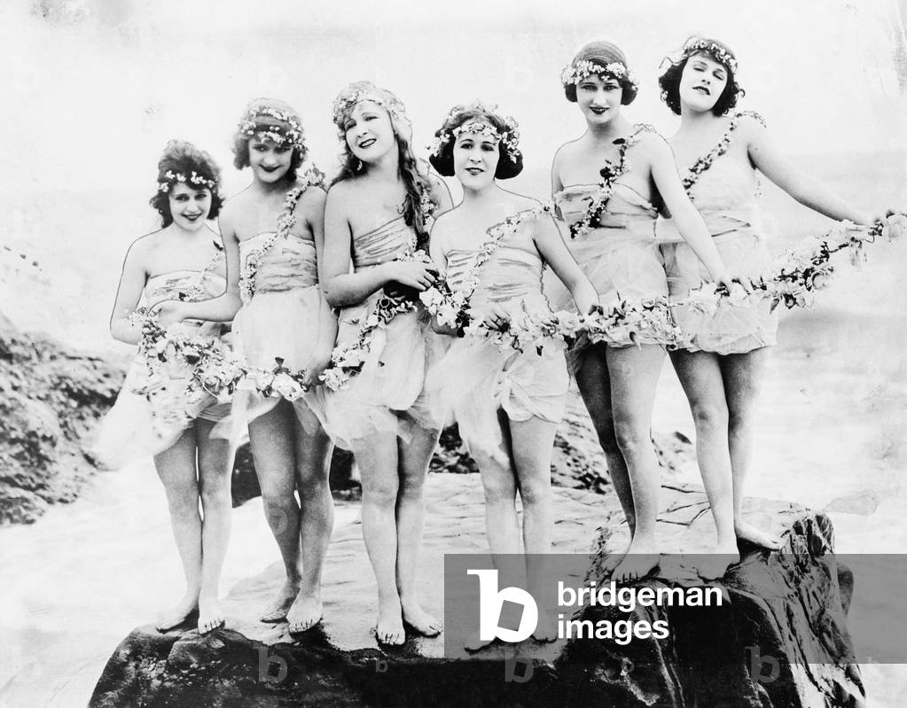 Six Women Posing at the Beach