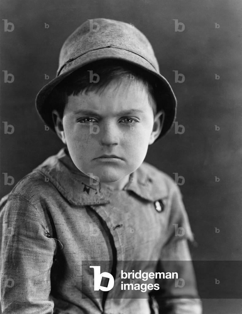 Portrait of a Boy Looking Serious