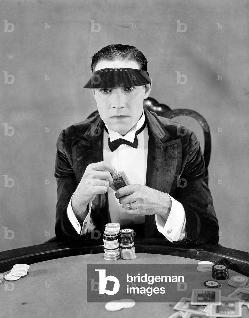 Portrait of Gambler at Card Table
