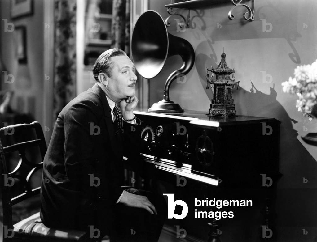 Listening to gramophone