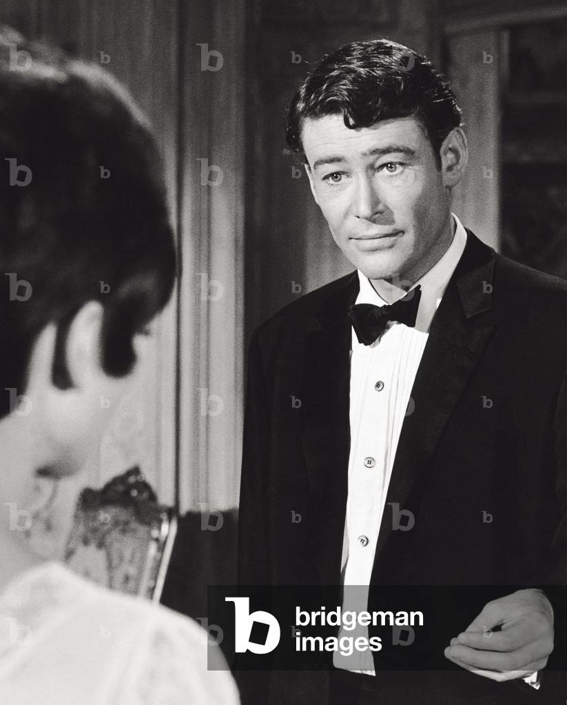 Peter O'Toole with Audrey Hepburn on a film set