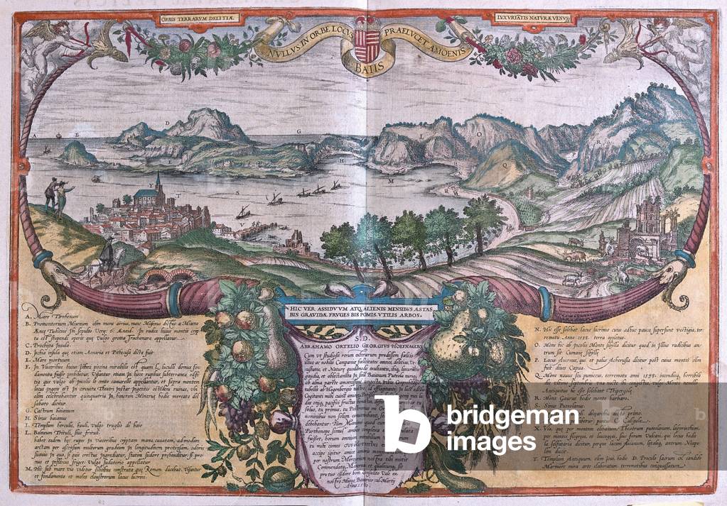 Gulf of Baia, Ischia and Pozzuoli, Italy in 'Civitates Orbis Terrarum' by Georg Braun, Cologne 1617