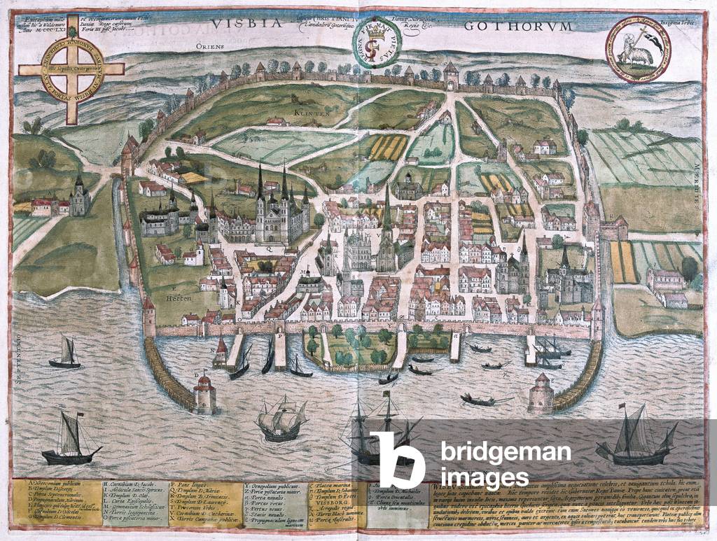Visby, Gotland Isle, Sweden -  in 'Civitates Orbis Terrarum' by Georg Braun, Cologne 1617
