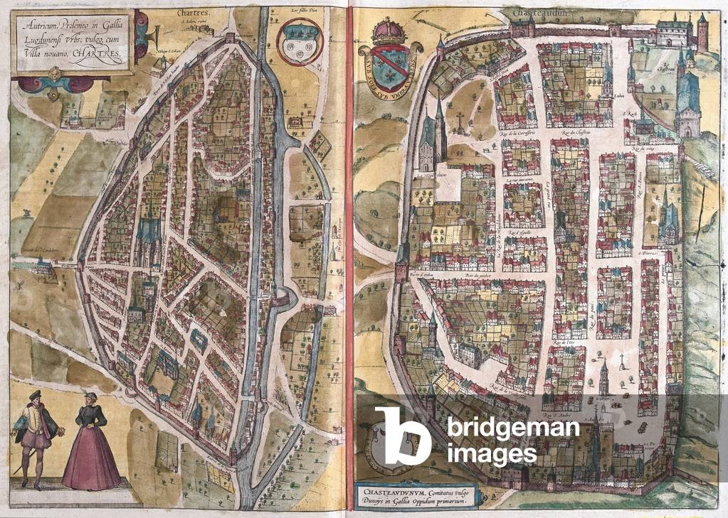 Chartres, France, in 'Civitates Orbis Terrarum' by Georg Braun, Cologne 1617,