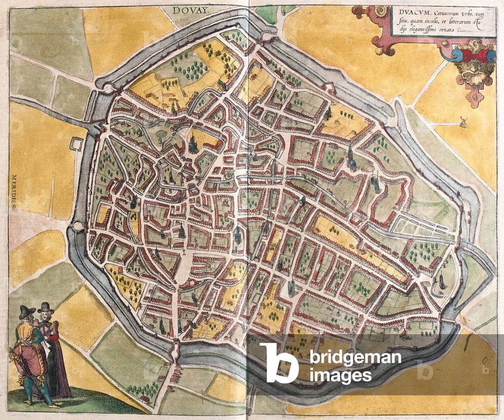 Dovai,France, in 'Civitates Orbis Terrarum' by Georg Braun, Cologne 1617