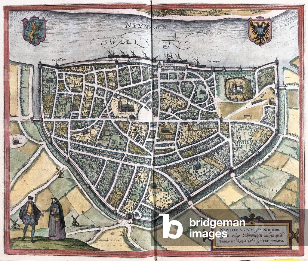 Nijmegen - Netherlands, in 'Civitates Orbis Terrarum' by Georg Braun,  Cologne 1617