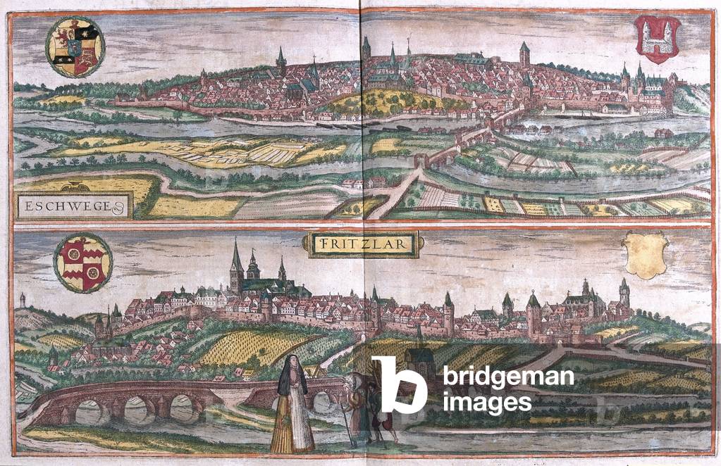 Eschwege and Fritzlar, Germany- in 'Civitates Orbis Terrarum' by Georg Braun, Cologne 1617