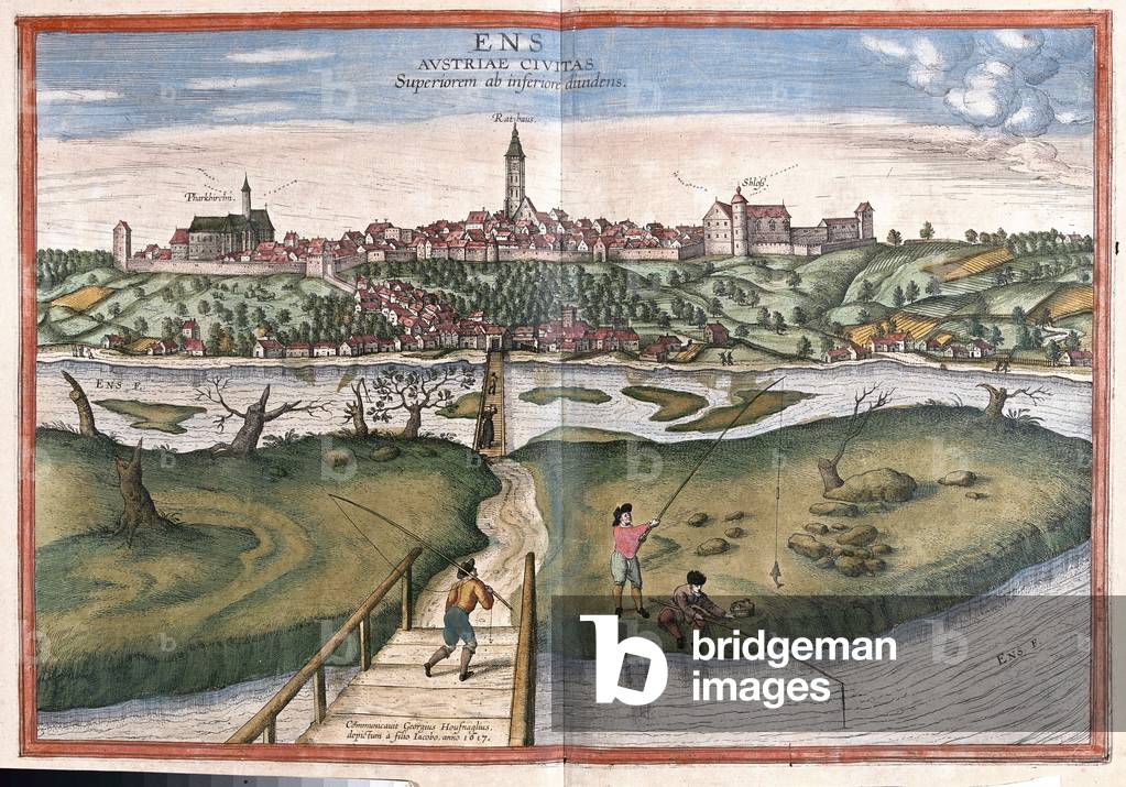 Enns, Austria -  in 'Civitates Orbis Terrarum' by Georg Braun, Cologne 1617