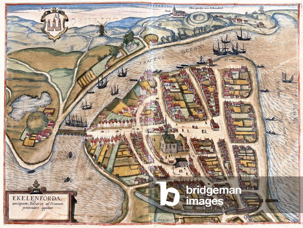 Eckernforde, Germany -  in 'Civitates Orbis Terrarum' by Georg Braun, Cologne 1617