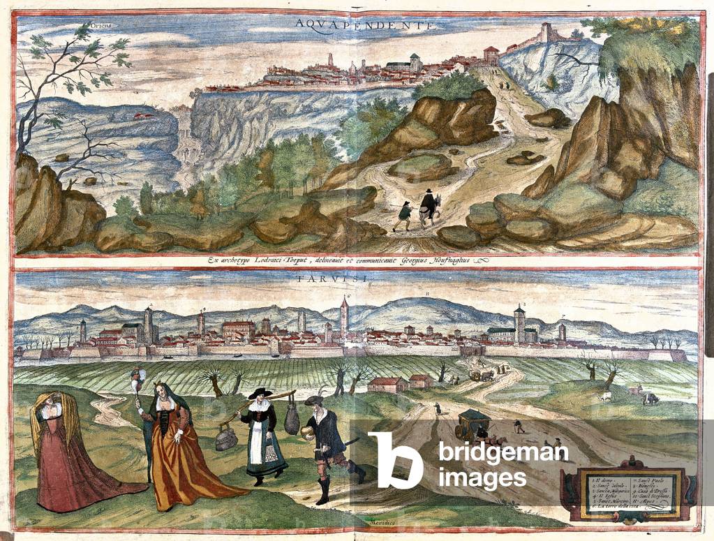 Acquapendente - Farvisi (Rome), italy -  in 'Civitates Orbis Terrarum' by Georg Braun, Cologne 1617