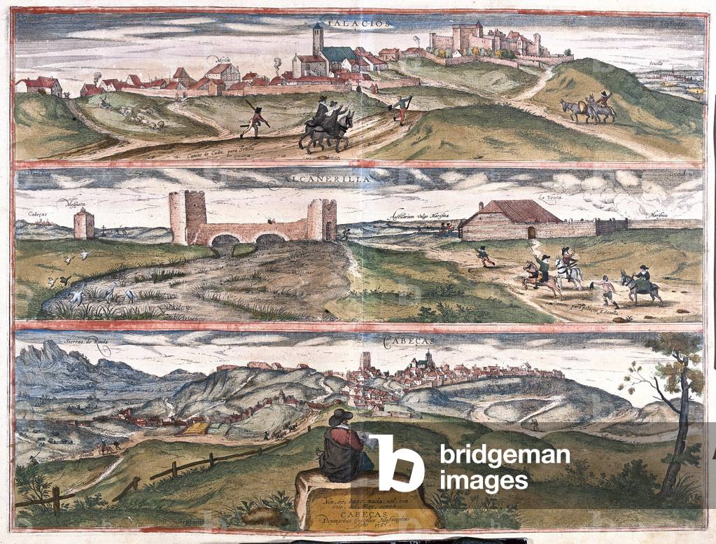 Plasencia - Alcantara - Cabezas, Spain - in 'Civitates Orbis Terrarum' by Georg Braun, Cologne 1617