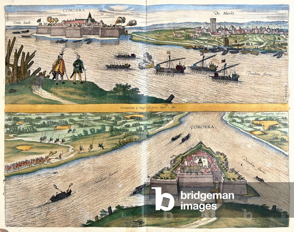 Komoron, Hungary -  in 'Civitates Orbis Terrarum' by Georg Braun, Cologne 1617