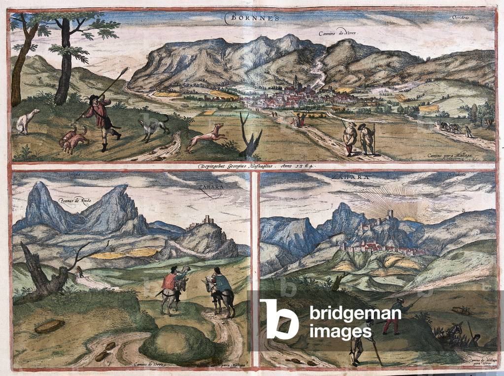 Bornes, Zahara, Spain - in 'Civitates Orbis Terrarum' by Georg Braun, Cologne 1617