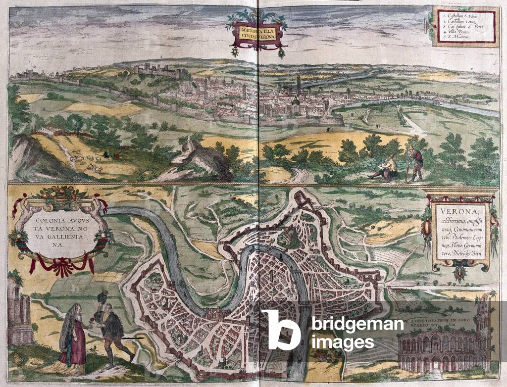 Verona, Italy - in 'Civitates Orbis Terrarum' by6 Georg Braun, Cologne 1617