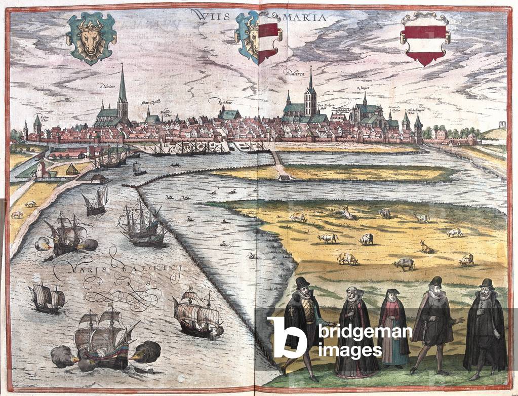 Wismar, Germany -  in 'Civitates Orbis Terrarum' by Georg Braun, Cologne 1617