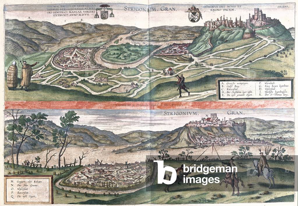 Esztergom, Hungary -  in 'Civitates Orbis Terrarum' by Georg Braun, Cologne 1617