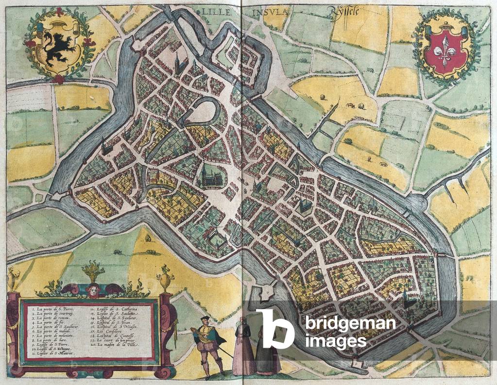 Lille Island, Ryssele, France,in 'Civitates Orbis Terrarum' by Georg Braun, Cologne 1617