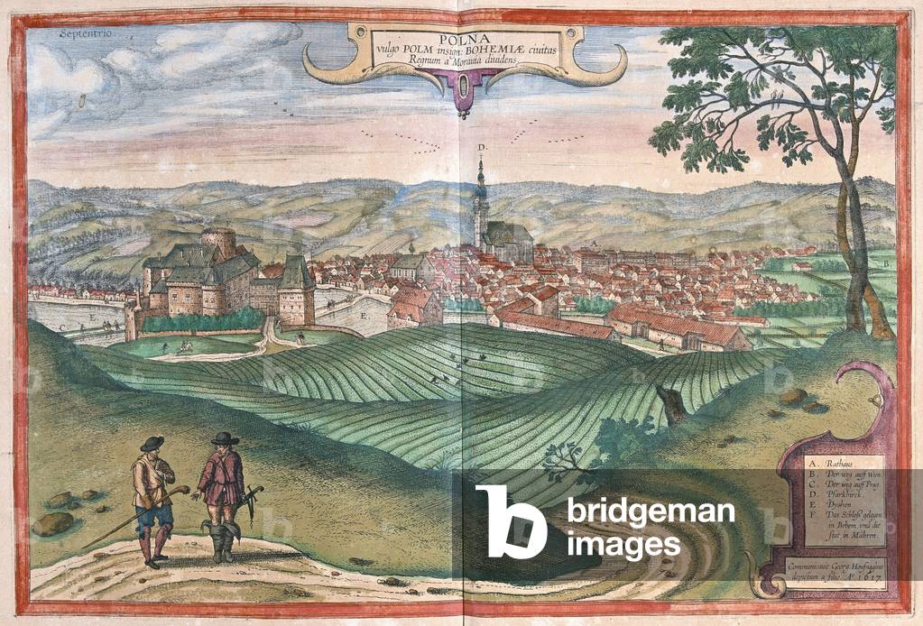 Polna (Bohemia), Czech Republic -  in 'Civitates Orbis Terrarum' by Georg Braun, Cologne 1617