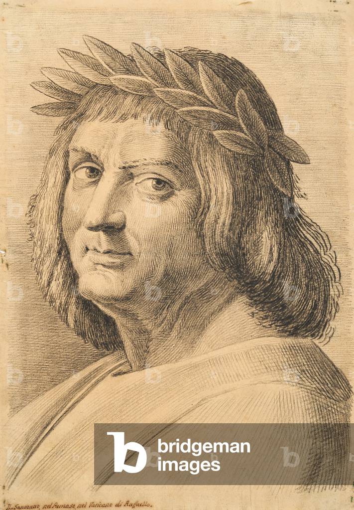 Torso and head of a man, from 42 Studies of Heads after Raphael (pencil on paper)