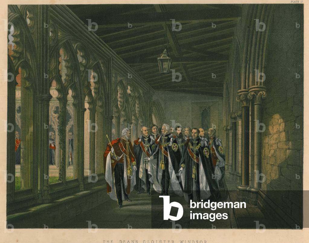 The Dean's Cloister, Windsor, 1863 (colour litho)