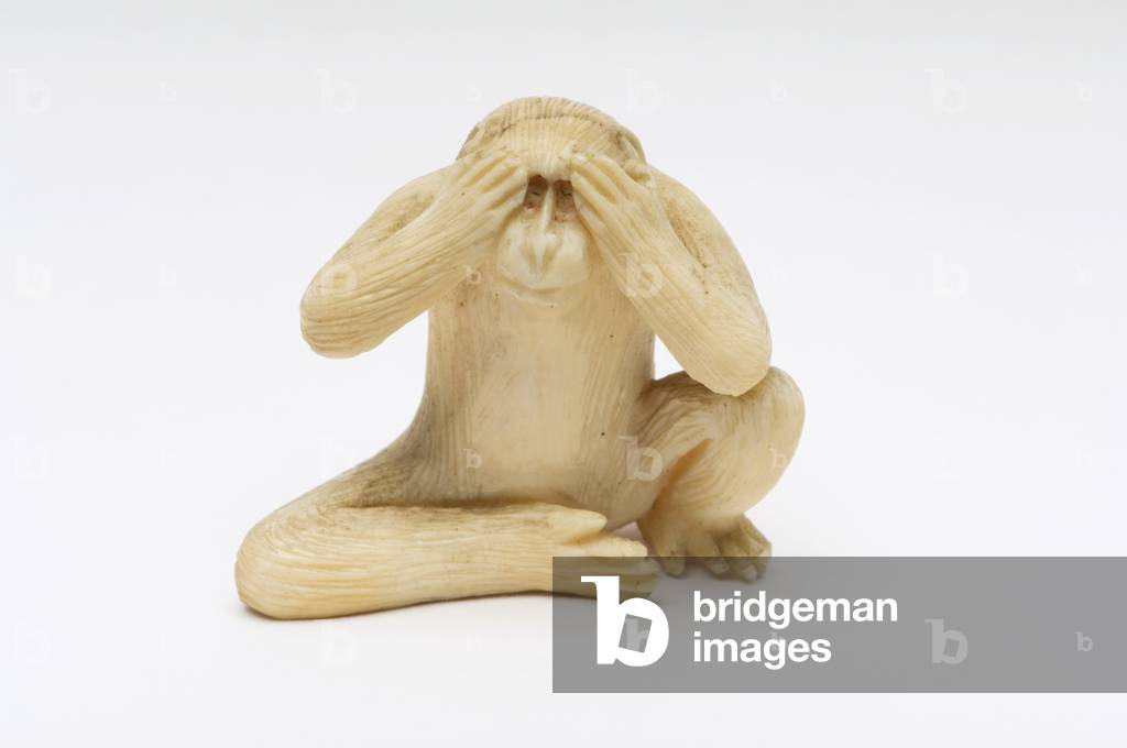 See No Evil, one of the Three Wise Monkeys (ivory)