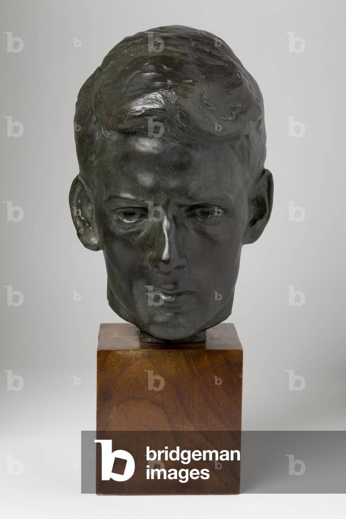 "autoritratto (bronzo)", 20th Secolo di Charles Wheeler, b/w