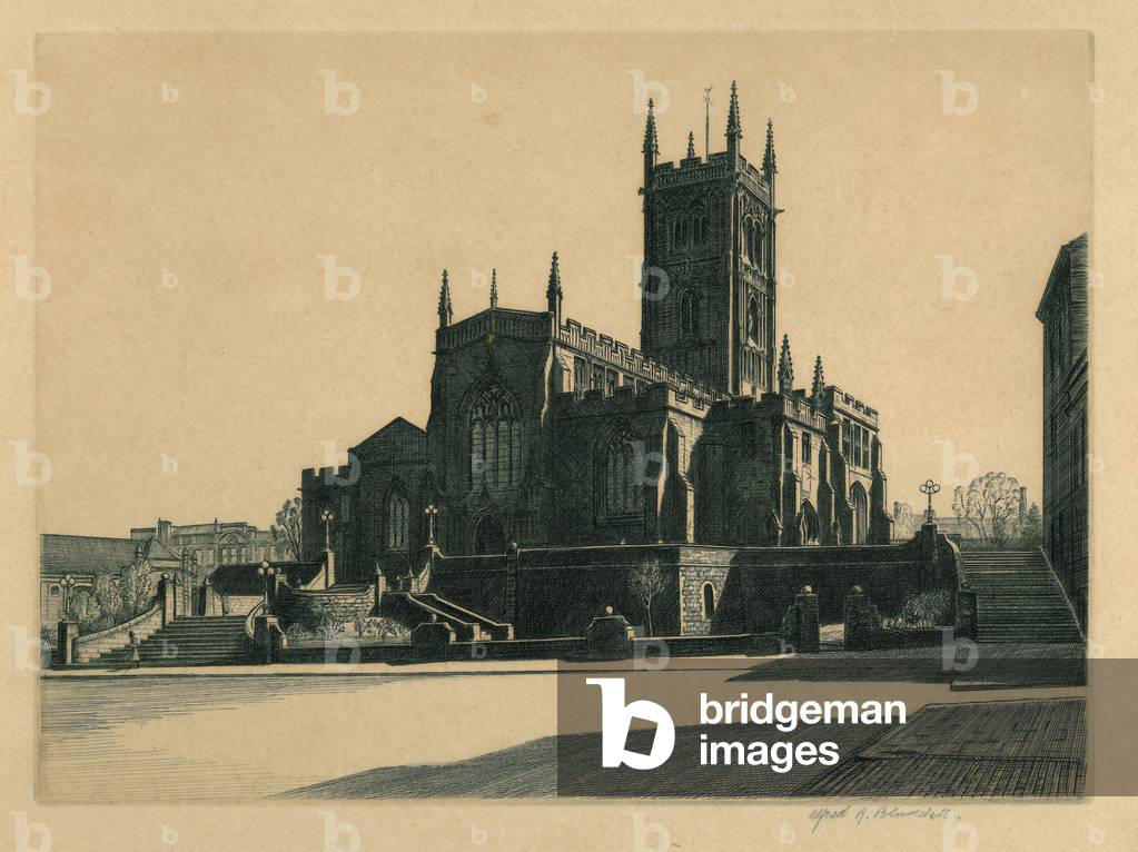 St. Peter's Church, Wolverhampton (etching)