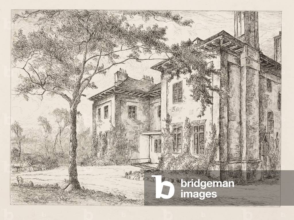 il vecchio deanery, da 'Resti di vecchio Wolverhampton, vol. 1 ', pubblicato 1880 (acquaforte)