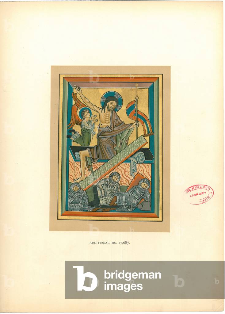 Plate from 'Illuminated Manuscripts in the British Museum: Miniatures, Borders and Initials' (colour litho)