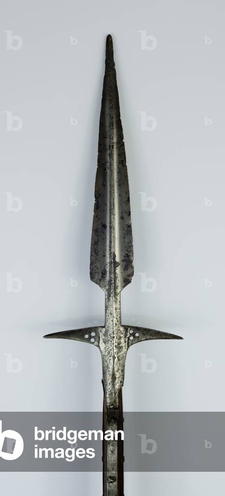 Lugged Spear, mid 15th-early 16th century (steel with copper inlay & modern restorations)