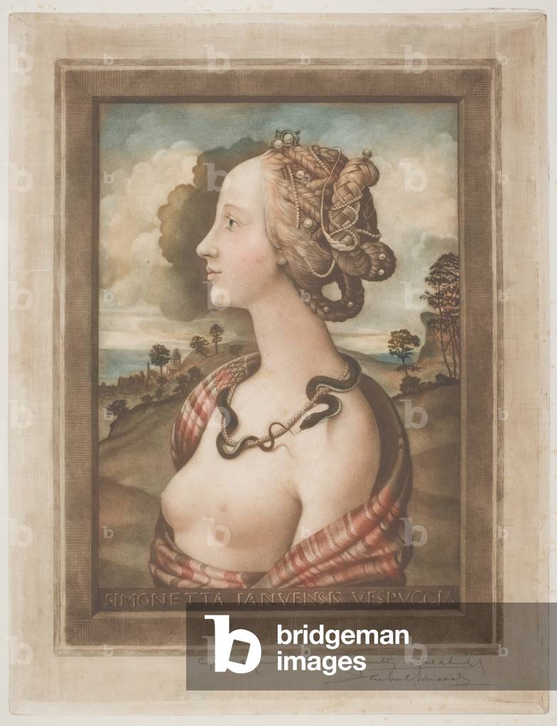 Simonetta Vespucci, c.1900 (colour mezzotint on cream wove paper)