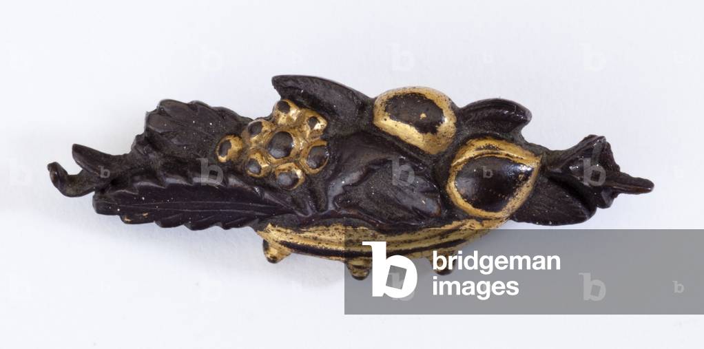 Menuki, or grip ornament (copper-gold alloy with gilding)
