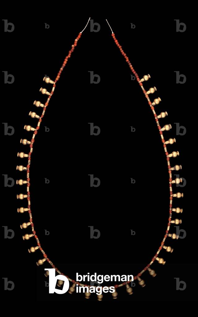 Gold Bottle Pendants with Carnelian Bead Necklace (carnelian & gold)