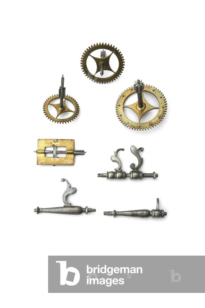 The striking train of wheels, from a table clock, c.1660 (brass)