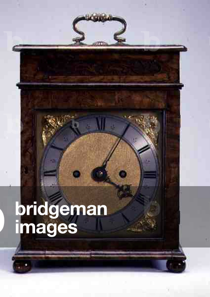 Spring clock made by Henry Jones, London, c.1675 (oak case veneered in walnut)