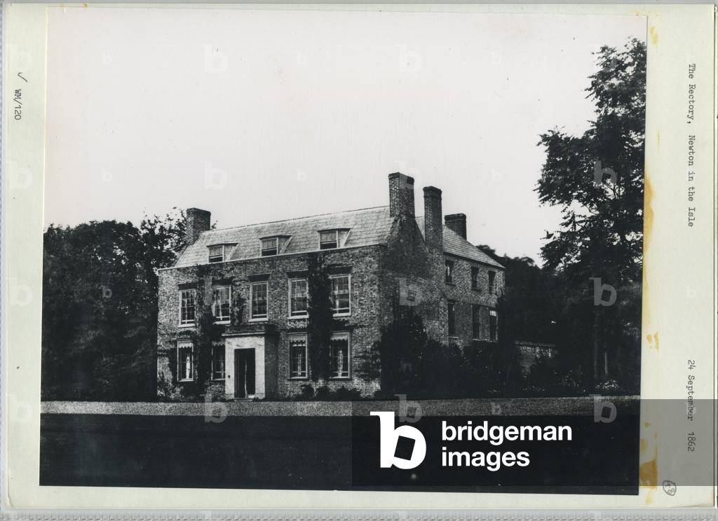 The Rectory, Newton in the Isle, 1862 (b/w photo)