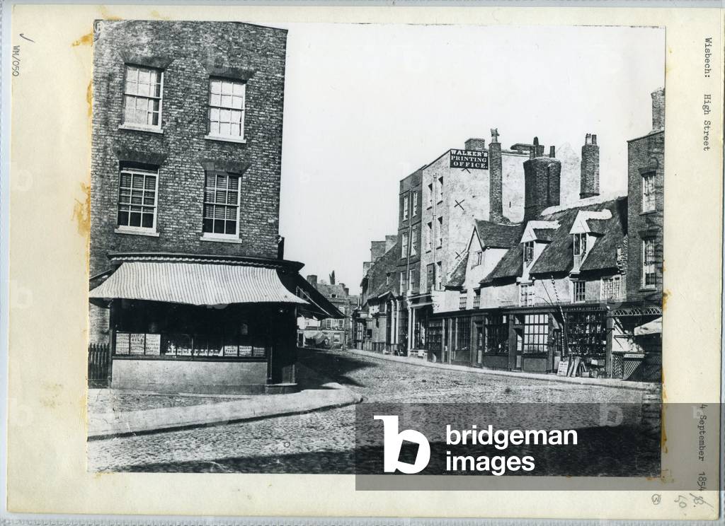 High Street, Wisbech, 1854 (b/w photo)