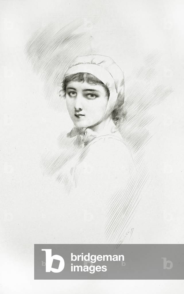 La Belle du Village, 1897 (silverpoint & pencil on board)