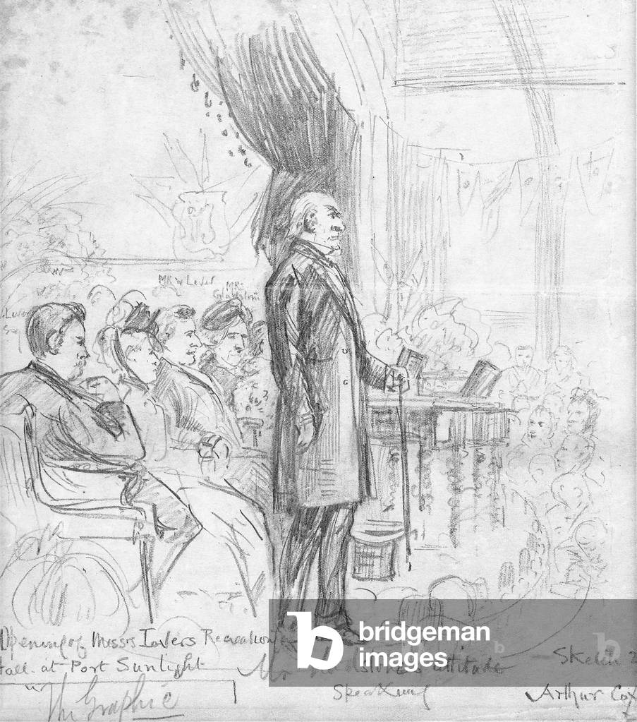 Mr Gladstone's Attitude Speaking, 1891 (pencil on paper)